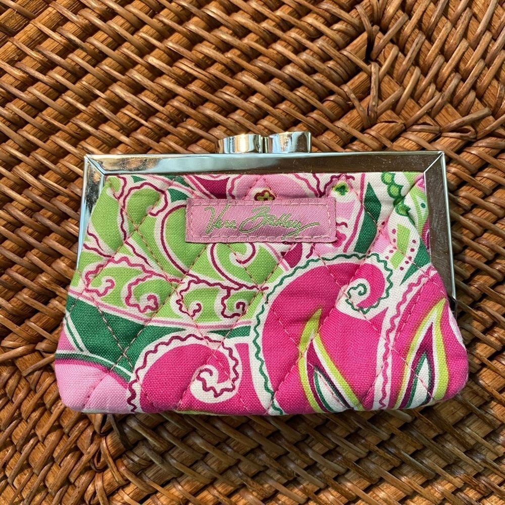 Vera Bradley Pink Floral Clutch Coin Purse